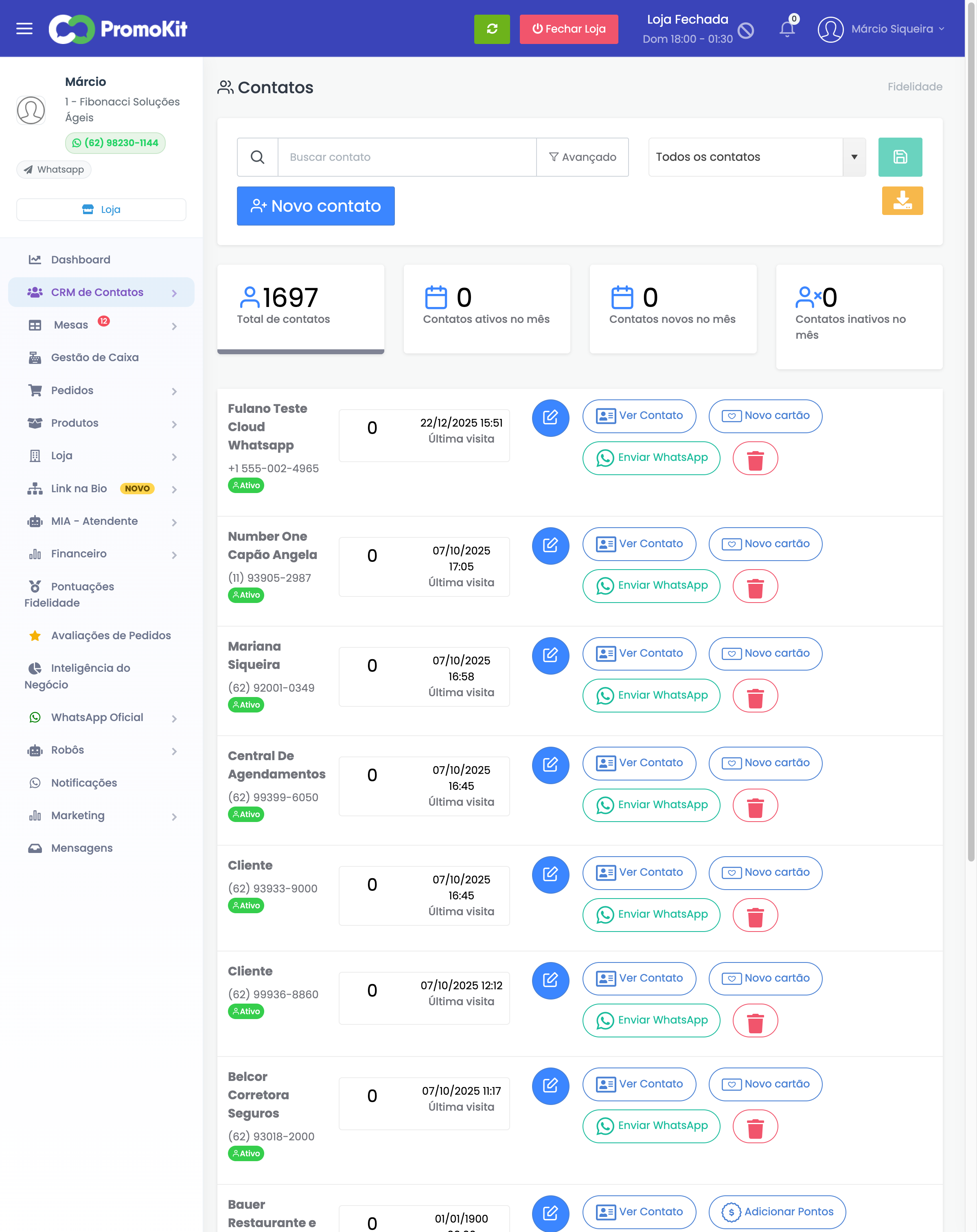 Lista de Contatos