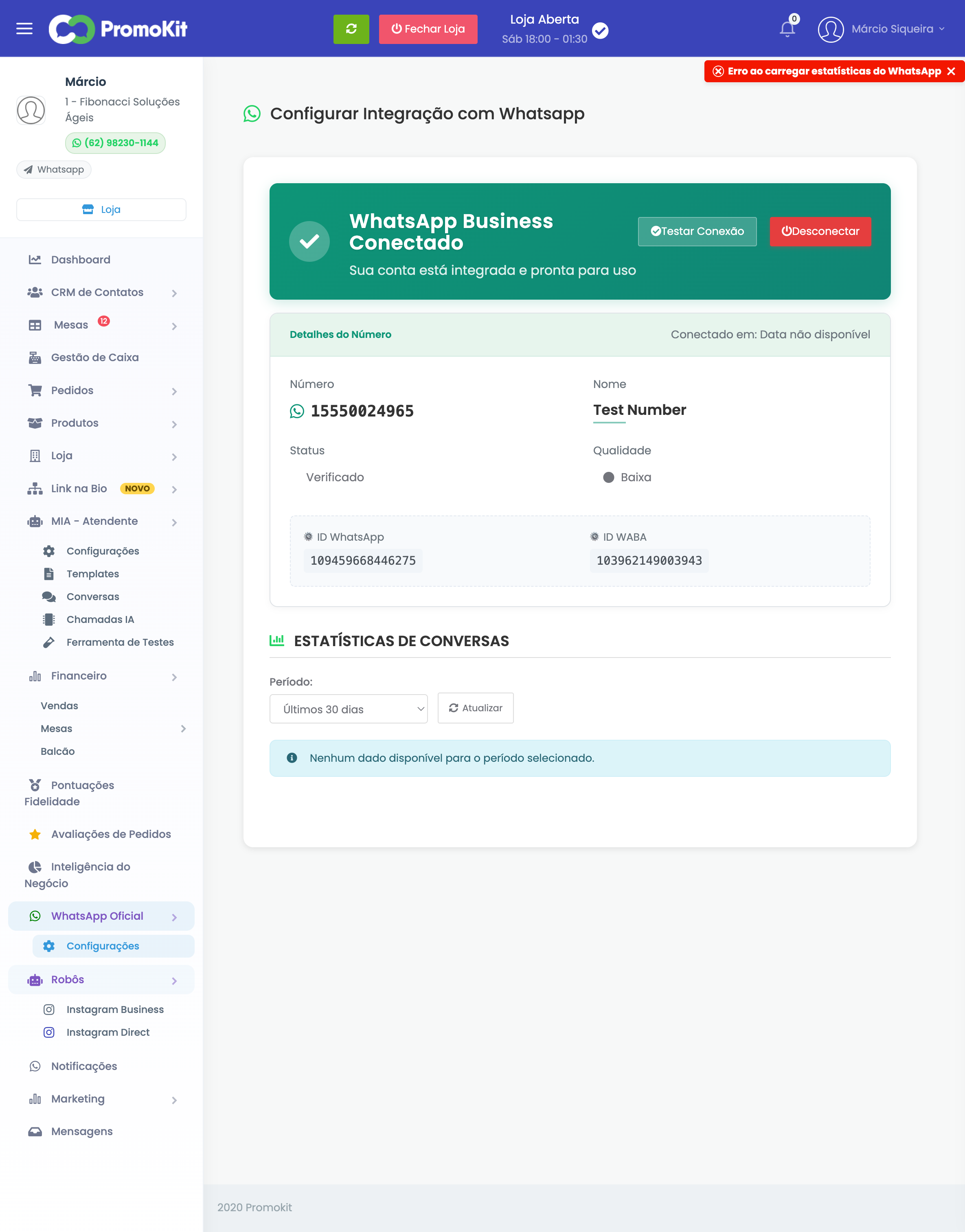 Configuração dos robôs